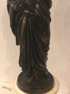 Pair of Neoclassical Style Bronze Six Arm Figural Candelabra - 2998542