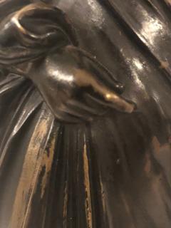 Pair of Neoclassical Style Bronze Six Arm Figural Candelabra - 2998545