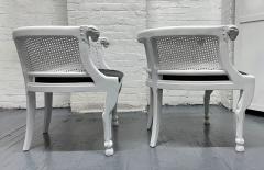 Pair of Neoclassical Style Rams Head Bergere Chairs - 2262539