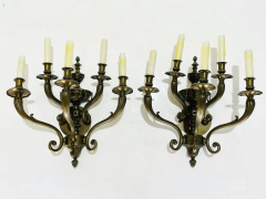 Pair of Neoclassical Style Wall Sconces in Solid Bronze - 2727466