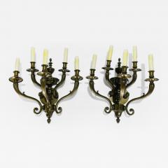 Pair of Neoclassical Style Wall Sconces in Solid Bronze - 2729821