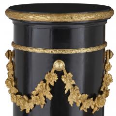 Pair of Neoclassical style gilt bronze and ebonised wood stands - 1611217