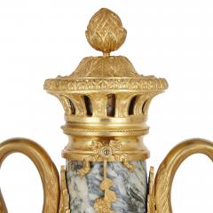 Pair of Neoclassical style gilt bronze and marble vases - 2035780