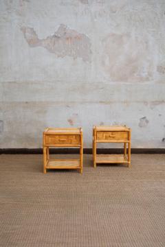 Pair of Nightstands in Pressed Bamboo 1970s - 4330557