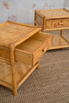 Pair of Nightstands in Pressed Bamboo 1970s - 4330604