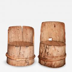 Pair of Norwegian Stump Chairs - 3794766