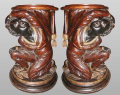 Pair of Nubian plant stands or stools XIXth century - 1211166