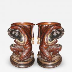 Pair of Nubian plant stands or stools XIXth century - 1211935