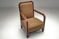 Pair of Oak Art Deco Upholstered Armchairs Europe First half of the 20th C - 4593162