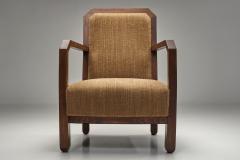 Pair of Oak Art Deco Upholstered Armchairs Europe First half of the 20th C - 4593163