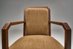 Pair of Oak Art Deco Upholstered Armchairs Europe First half of the 20th C - 4593165