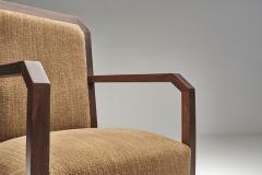 Pair of Oak Art Deco Upholstered Armchairs Europe First half of the 20th C - 4593167