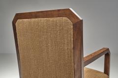 Pair of Oak Art Deco Upholstered Armchairs Europe First half of the 20th C - 4593169