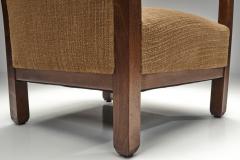 Pair of Oak Art Deco Upholstered Armchairs Europe First half of the 20th C - 4593170