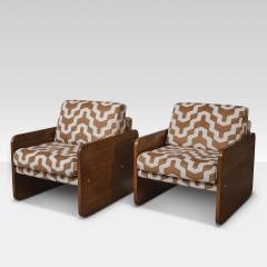 Pair of Oak Italian Armchairs - 4331660