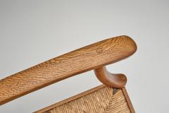 Pair of Oak Side Chairs with Rush Seats Europe 1960s - 4686984