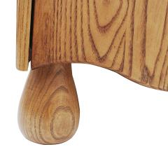 Pair of Oak Wood Sideboards with Travertine Top Italian Contemporary Design - 4090352