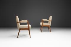 Pair of Oak and Ponyskin Side Chairs France ca 1930s - 4452539
