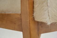 Pair of Oak and Ponyskin Side Chairs France ca 1930s - 4452550