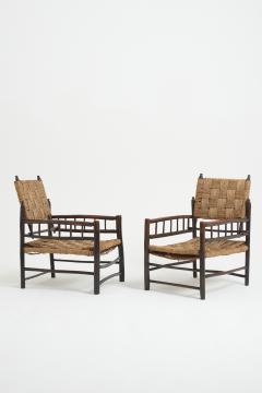 Pair of Oak and Rope Armchairs - 3470337