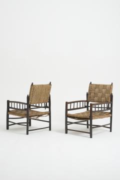 Pair of Oak and Rope Armchairs - 3470338