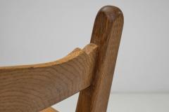 Pair of Oak and Sheepskin Side Chairs Europe 1960s - 4482042