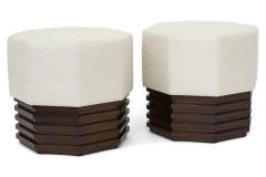 Pair of Octagonal Upholstered Stools - 3910021