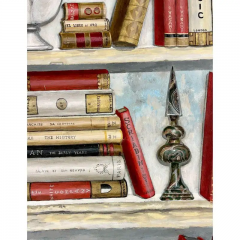 Pair of Oil on Canvas Standing Wall Decoration Gustavian Italian Style - 2489413