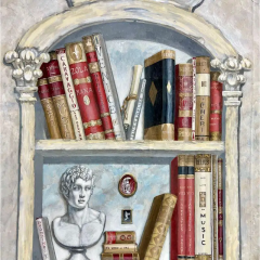 Pair of Oil on Canvas Standing Wall Decoration Gustavian Italian Style - 2489434