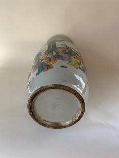 Pair of Old Hand Painted Tall Porcelain Oriental Vases - 2932356