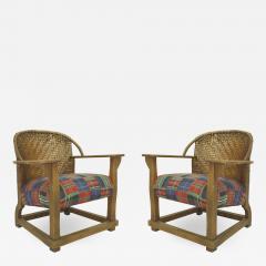 Pair of Old Hickory Plaid Arm Chairs - 1407893