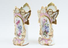 Pair of Old Paris Porcelain Decorative Pieces Vases  - 951329