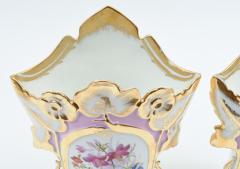 Pair of Old Paris Porcelain Decorative Pieces Vases  - 951338