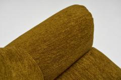 Pair of Olive Green Lounge Chairs with Angled Legs Czechoslovakia ca 1970s - 4242788
