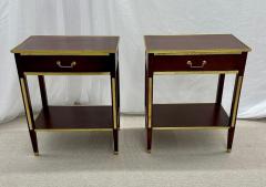 Pair of One Drawer Neoclassical Style Bronze Mounted Mahogany End Side Tables - 2913542