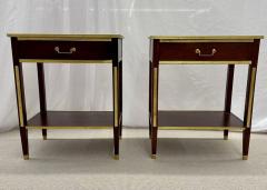 Pair of One Drawer Neoclassical Style Bronze Mounted Mahogany End Side Tables - 2913543