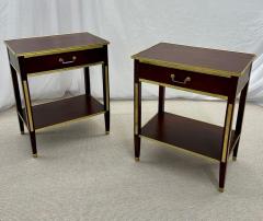 Pair of One Drawer Neoclassical Style Bronze Mounted Mahogany End Side Tables - 2913544