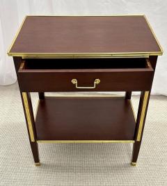 Pair of One Drawer Neoclassical Style Bronze Mounted Mahogany End Side Tables - 2913545
