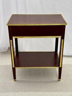 Pair of One Drawer Neoclassical Style Bronze Mounted Mahogany End Side Tables - 2913546