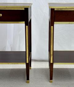 Pair of One Drawer Neoclassical Style Bronze Mounted Mahogany End Side Tables - 2913547