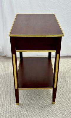 Pair of One Drawer Neoclassical Style Bronze Mounted Mahogany End Side Tables - 2913551
