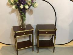 Pair of One Drawer Neoclassical Style Bronze Mounted Mahogany End Side Tables - 3010891