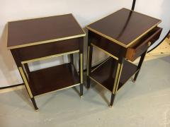 Pair of One Drawer Neoclassical Style Bronze Mounted Mahogany End Side Tables - 3010895