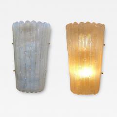 Pair of Opalina Murano Fluted Sconces - 3981685