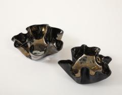 Pair of Organic Shaped Ceramic Bowls in Platinum Made By Aram C  - 4184052