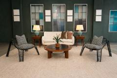 Pair of Organic shaped Iron Armchairs with Boucl Upholstery Brazil 1950s - 4586221