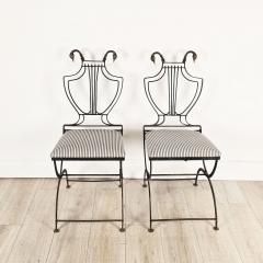 Pair of Original Jansen Swan Iron Chairs circa 1950 - 4183228