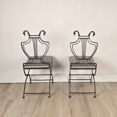 Pair of Original Jansen Swan Iron Chairs circa 1950 - 4183231