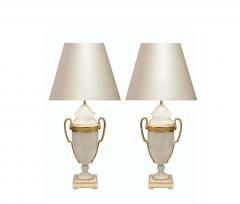 Pair of Ormolu Mount Rock Crystal Lamps - 4589247