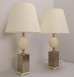 Pair of Ostrich Egg Lamps Maison Jansen Style - 1715410